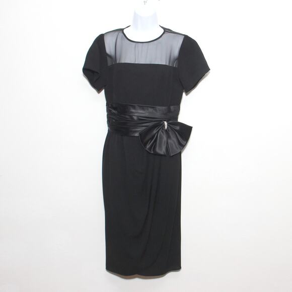 Vintage Rimini Saks Black Cocktail Dress Union Made Size 10 - Picture 1 of 9